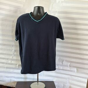 Galaxy by Harvic Men's V-Neck T-Shirt Dark Blue Size XL Extra Large Casual Tee
